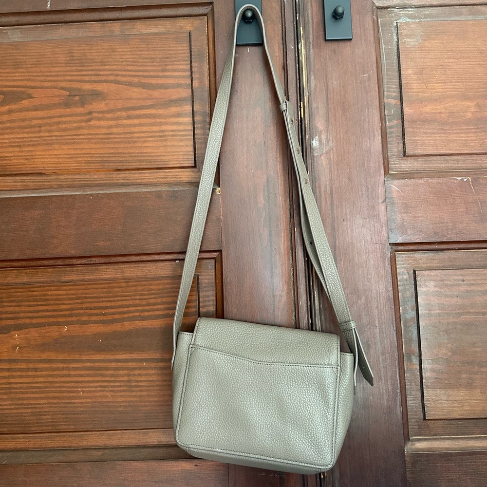 Classic Pebbled Leather Crossbody Bag in Taupe - Picture 3 of 3